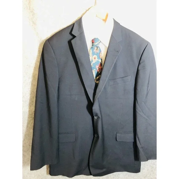 Joseph Abboud Suit 48R Blue Two Piece Pants 42 Angelico Super 100s Career USA - Picture 3 of 16